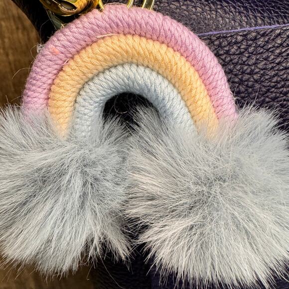 Macrame Rainbow Purse Charm Macrame Keychain NeW FAST SHIP Bag Flair - Picture 2 of 2